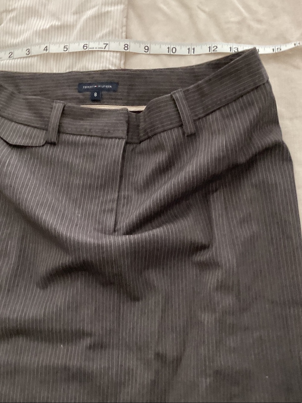 Tommy Hilfiger Men’s Dark Gray Pinstripe Dress Pants